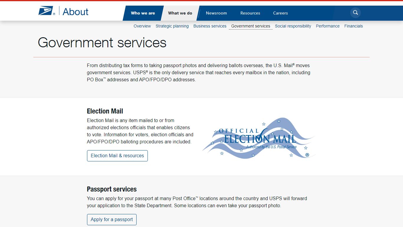 Government services - About.usps.com